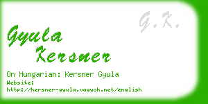 gyula kersner business card